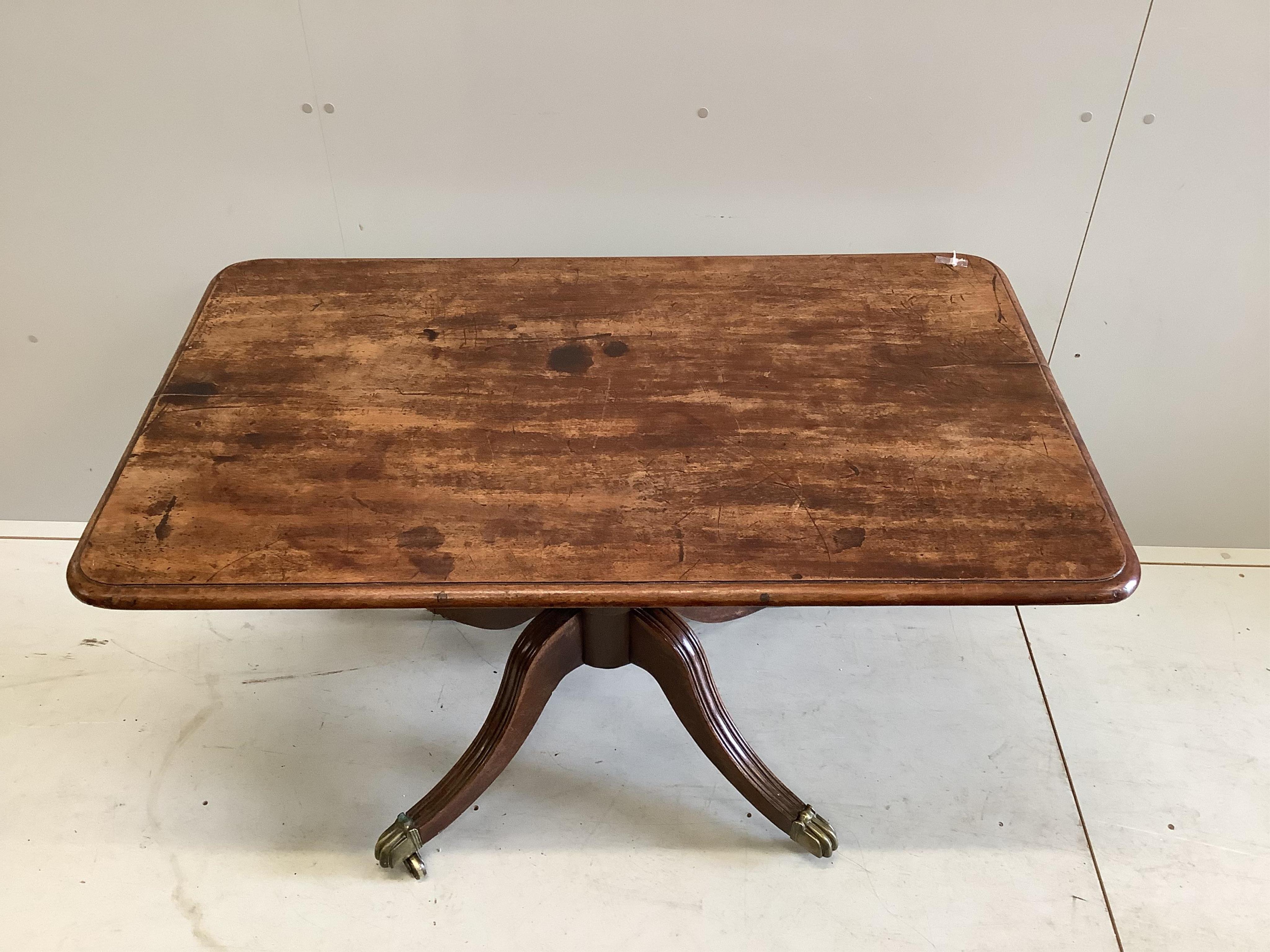 A Regency mahogany breakfast table, 121 x 72cm, height 71cm. Condition - fair